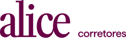 Logo da alice, o nome alice escrita com letra cursiva todo em minúsculas.